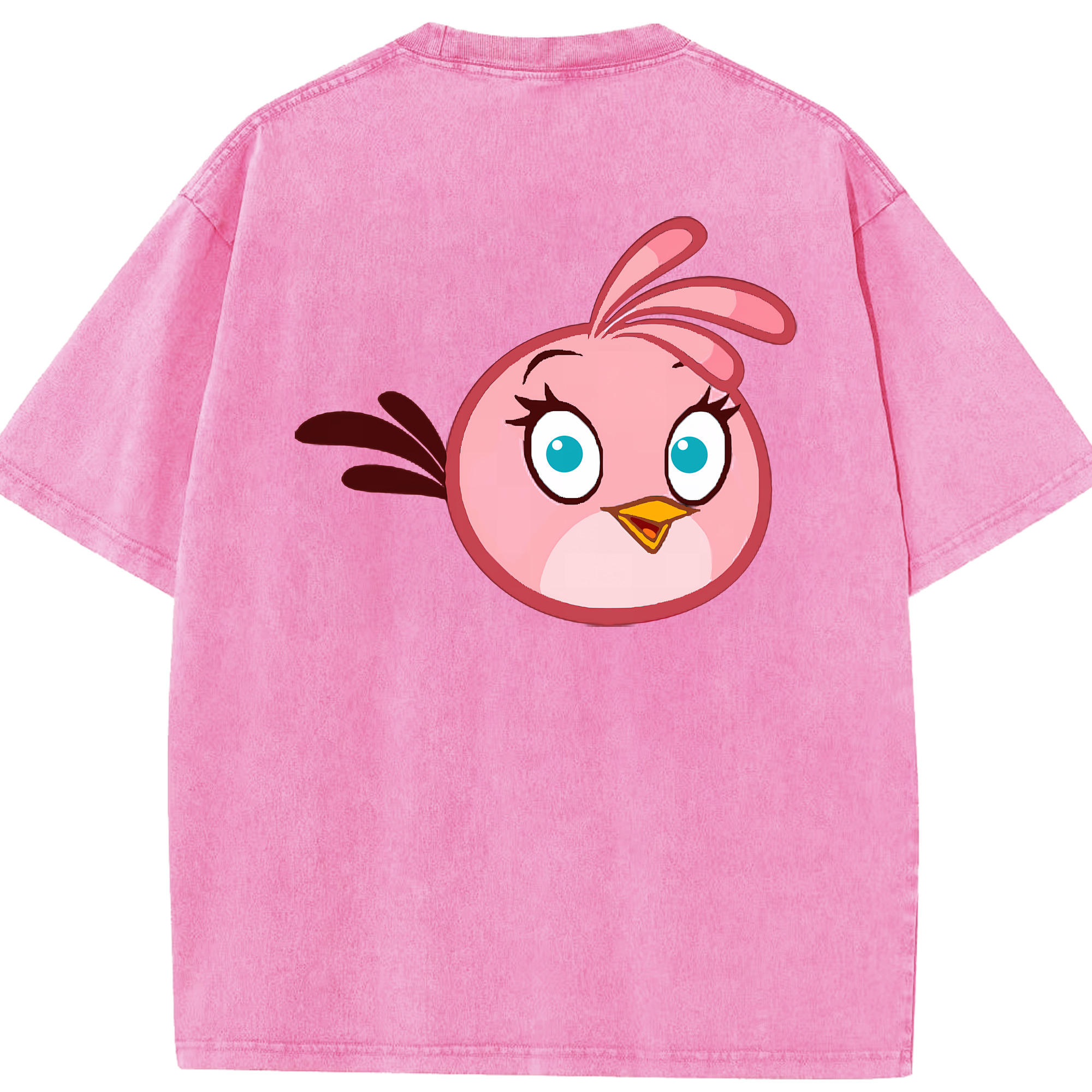 （画像用） Angry Birds アングリーバード 綿100% ヴィンテージ風 半袖Tシャツ（背面プリント）